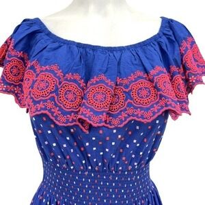 NWT Lilly Pulitzer Kalama Borealis Blue Lilly Squared Off Shoulder Dress Sz XXS